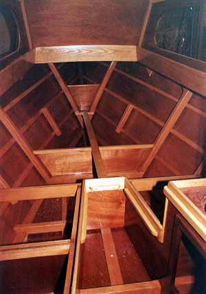 Custom Wooden Boat Building 23 Planing Dory Interior Photos